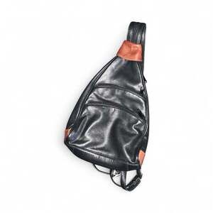 Derek Alexander Black leather Small Teardrop Sling Backpack